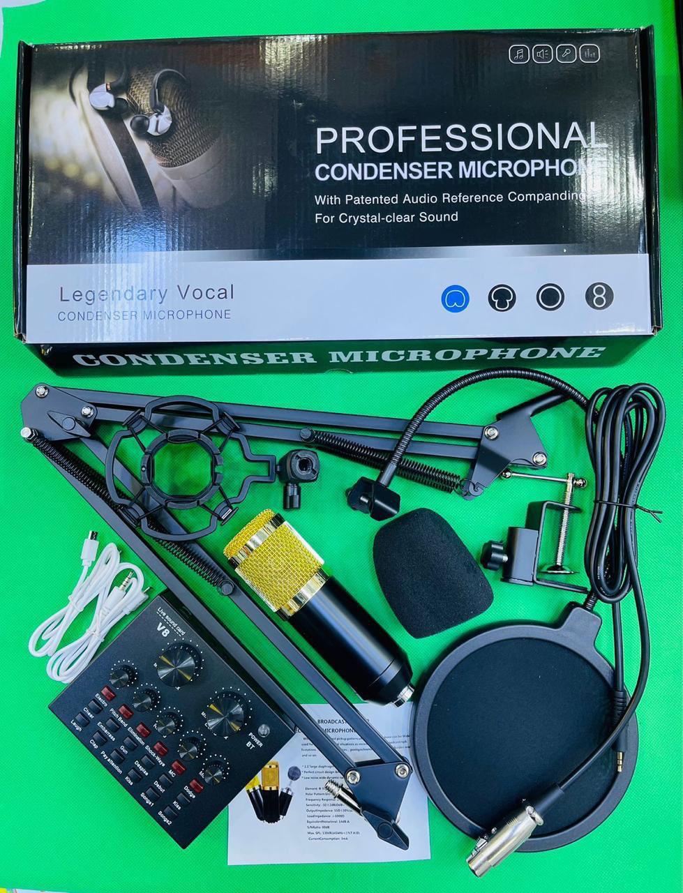 Condenser Microphone with Live Sound Card